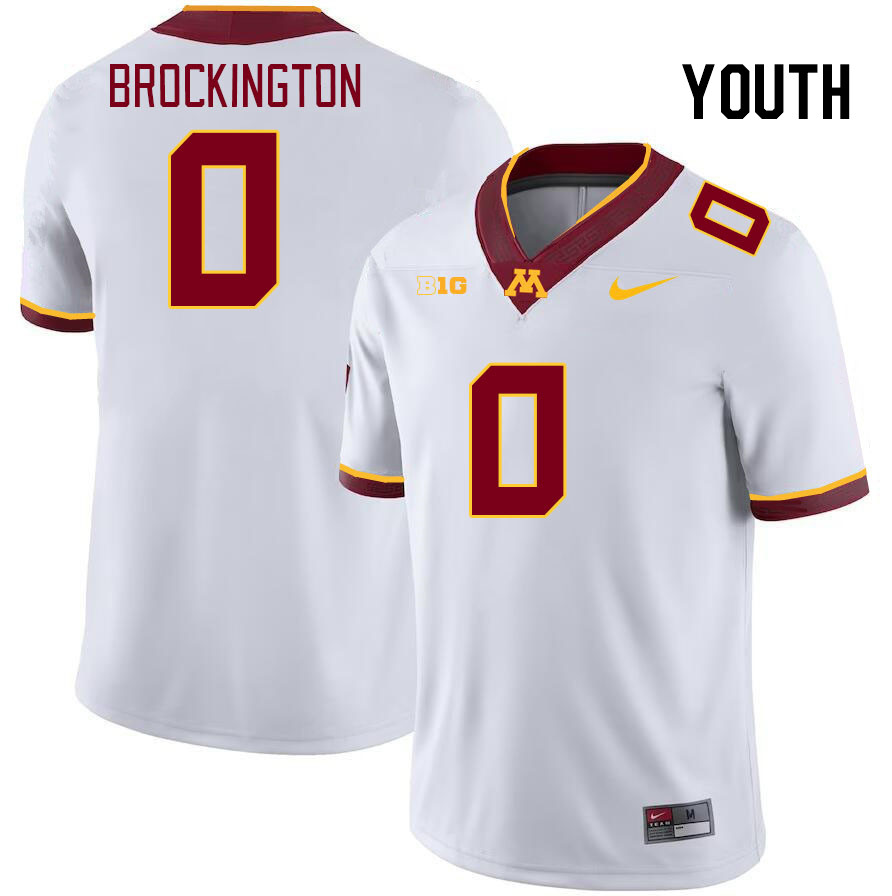 Youth #0 Le'Meke Brockington Minnesota Golden Gophers College Football Jerseys Stitched-White - Click Image to Close